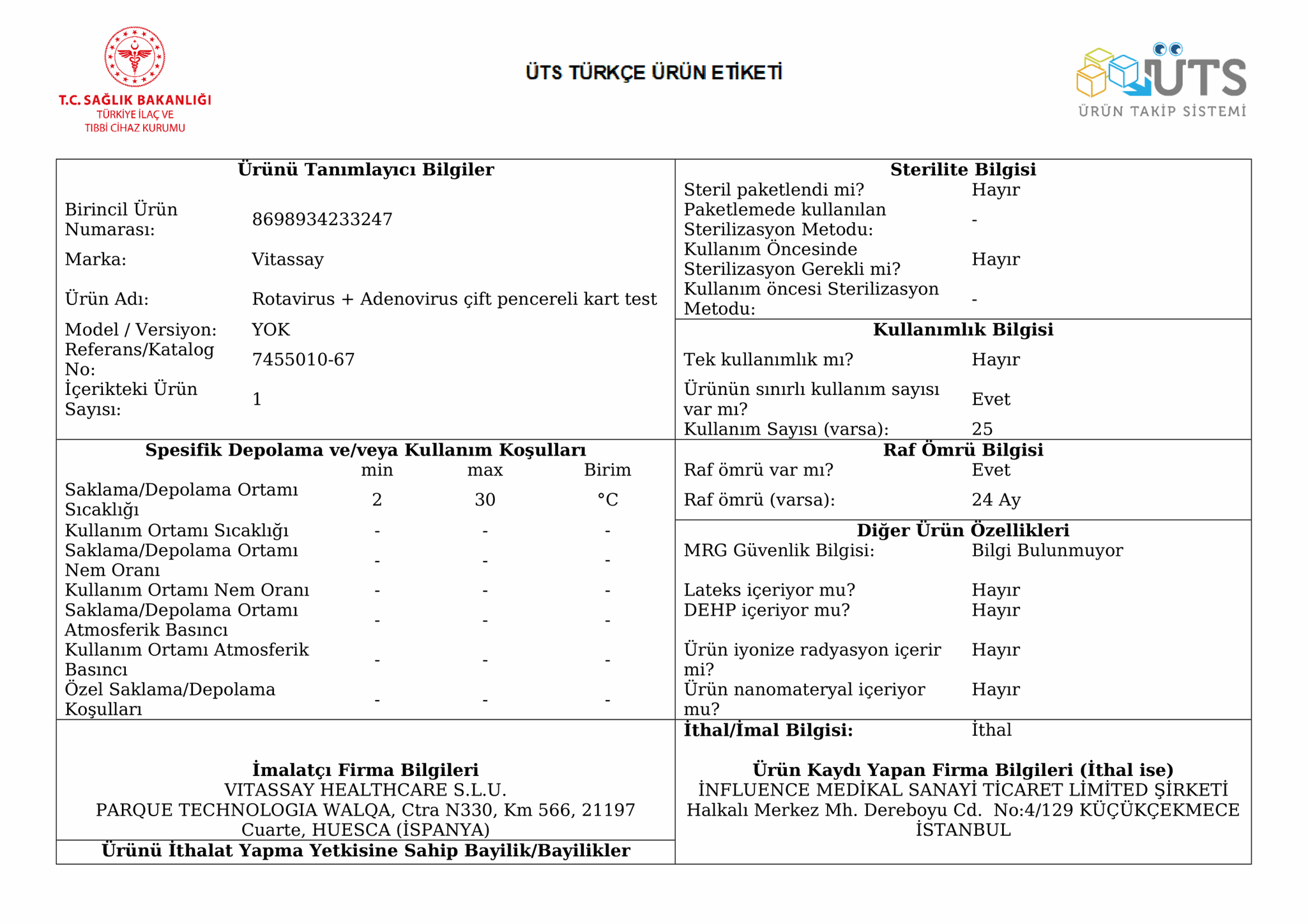 Picture of Rotavirus + Adenovirus double window card test